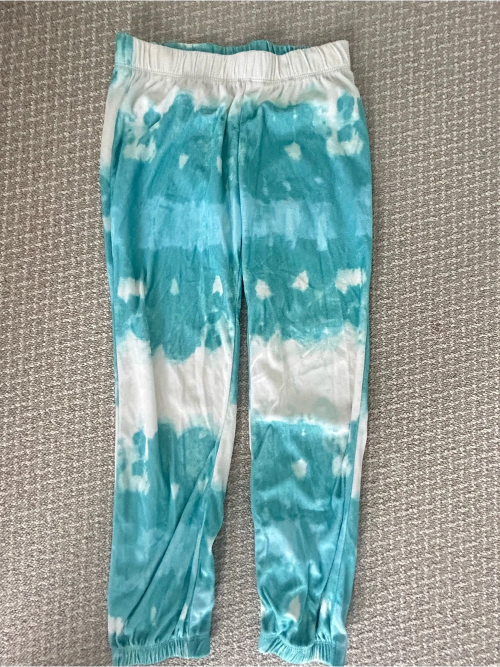 Justice White & Teal Tie-Dye Lounge Pajama Set